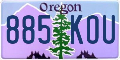 OR license plate 885KOU