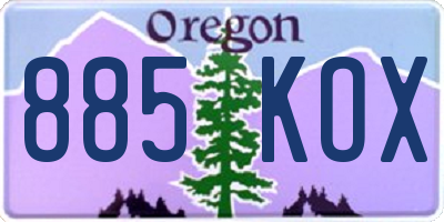OR license plate 885KOX