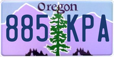 OR license plate 885KPA