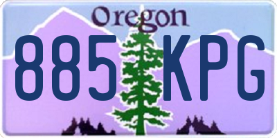 OR license plate 885KPG
