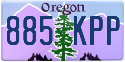 OR license plate 885KPP