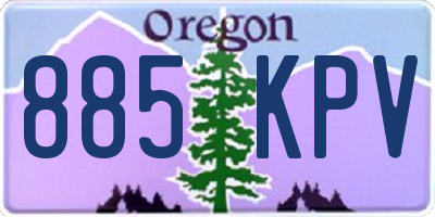 OR license plate 885KPV