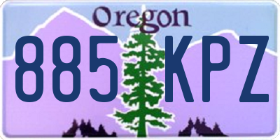 OR license plate 885KPZ