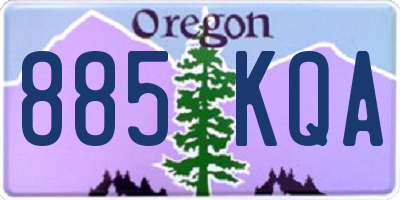 OR license plate 885KQA