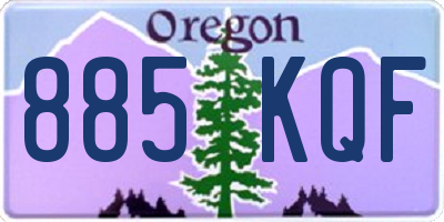 OR license plate 885KQF