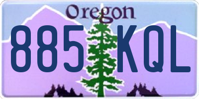 OR license plate 885KQL
