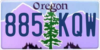 OR license plate 885KQW