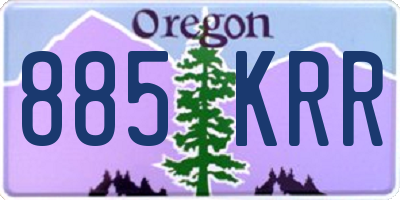 OR license plate 885KRR