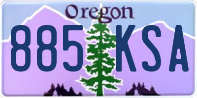 OR license plate 885KSA