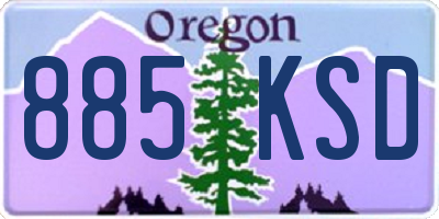 OR license plate 885KSD