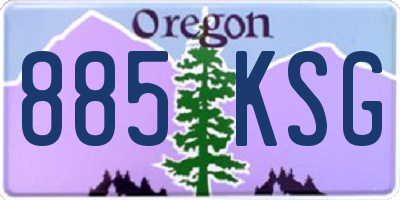 OR license plate 885KSG