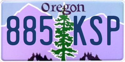 OR license plate 885KSP