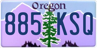 OR license plate 885KSQ