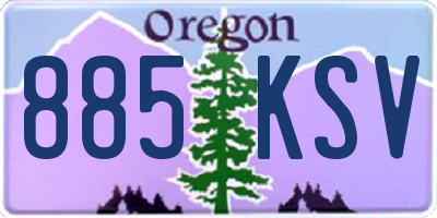 OR license plate 885KSV