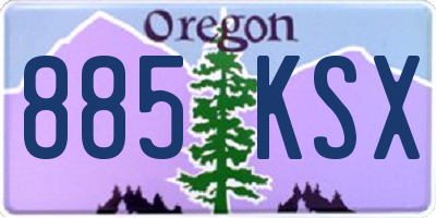OR license plate 885KSX