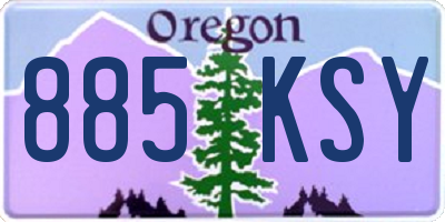 OR license plate 885KSY