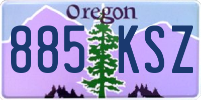OR license plate 885KSZ