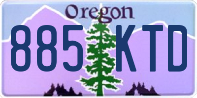 OR license plate 885KTD