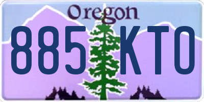 OR license plate 885KTO