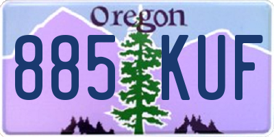 OR license plate 885KUF