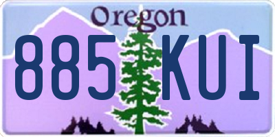 OR license plate 885KUI