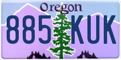 OR license plate 885KUK