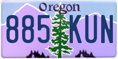 OR license plate 885KUN