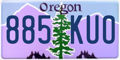 OR license plate 885KUO