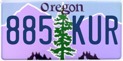OR license plate 885KUR