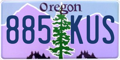 OR license plate 885KUS