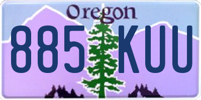 OR license plate 885KUU