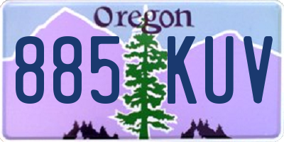 OR license plate 885KUV