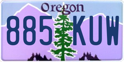 OR license plate 885KUW