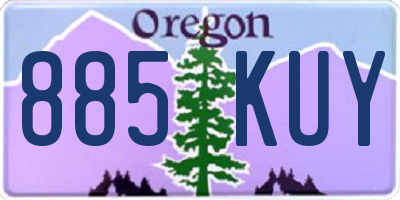 OR license plate 885KUY