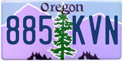OR license plate 885KVN