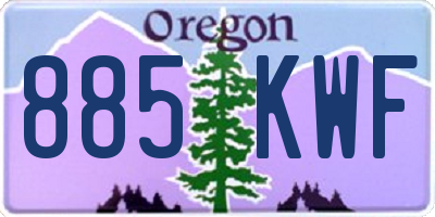 OR license plate 885KWF