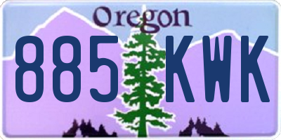 OR license plate 885KWK