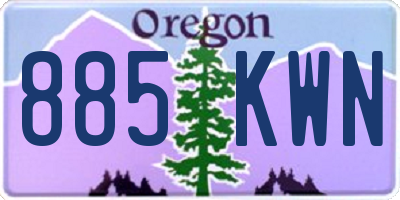 OR license plate 885KWN