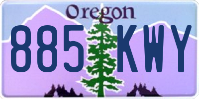 OR license plate 885KWY