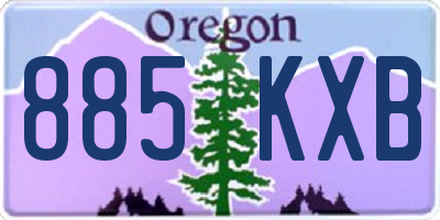 OR license plate 885KXB