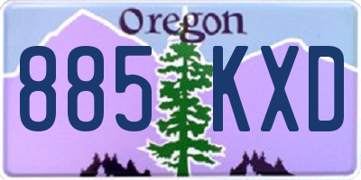 OR license plate 885KXD