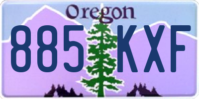 OR license plate 885KXF