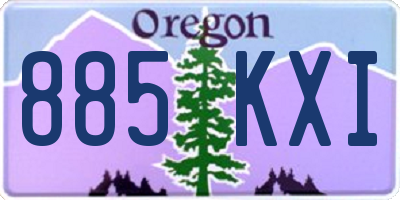 OR license plate 885KXI
