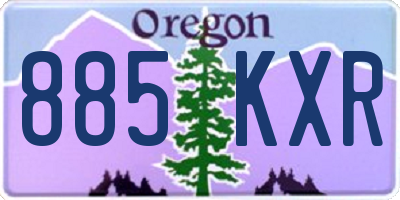 OR license plate 885KXR