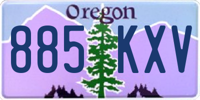 OR license plate 885KXV