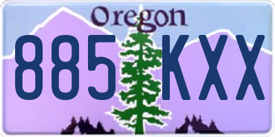 OR license plate 885KXX