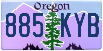 OR license plate 885KYB