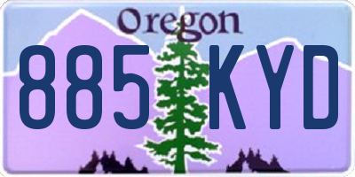 OR license plate 885KYD