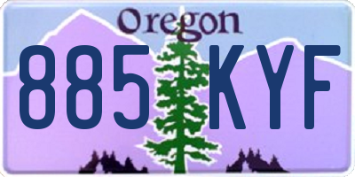 OR license plate 885KYF