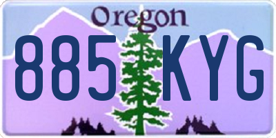 OR license plate 885KYG